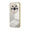 For Honor Magic3 Pro Transparent Plating Fine Hole Phone Case(Gold)