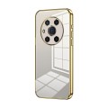 For Honor Magic3 Transparent Plating Fine Hole Phone Case(Gold)