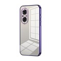 For Honor 50 SE Transparent Plating Fine Hole Phone Case(Purple)