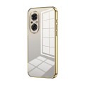 For Honor 50 SE Transparent Plating Fine Hole Phone Case(Gold)