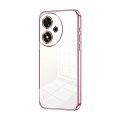 For Honor Play 50 Transparent Plating Fine Hole Phone Case(Pink)