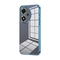 For Honor Play 50 Transparent Plating Fine Hole Phone Case(Blue)