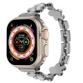 For Apple Watch Ultra 2 49mm 5-petaled Flower Zinc Alloy Chain Watch Band(Black)