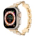 For Apple Watch Ultra 2 49mm 5-petaled Flower Zinc Alloy Chain Watch Band(Gold)