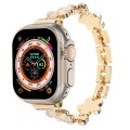 For Apple Watch Ultra 49mm 5-petaled Flower Zinc Alloy Chain Watch Band(Gold)