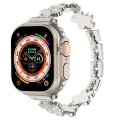 For Apple Watch Ultra 49mm 5-petaled Flower Zinc Alloy Chain Watch Band(Silver)