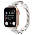 For Apple Watch SE 2022 44mm 5-petaled Flower Zinc Alloy Chain Watch Band(Silver)