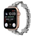For Apple Watch Series 7 41mm 5-petaled Flower Zinc Alloy Chain Watch Band(Black)