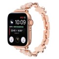 For Apple Watch Series 4 44mm 5-petaled Flower Zinc Alloy Chain Watch Band(Rose Gold)