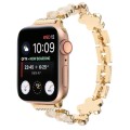 For Apple Watch Series 3 42mm 5-petaled Flower Zinc Alloy Chain Watch Band(Gold)