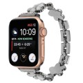 For Apple Watch Series 2 42mm 5-petaled Flower Zinc Alloy Chain Watch Band(Black)