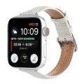 For Apple Watch SE 2023 44mm Slim Crocodile Leather Watch Band(White)