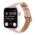 For Apple Watch Series 9 41mm Slim Crocodile Leather Watch Band(Pink)