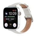 For Apple Watch SE 40mm Slim Crocodile Leather Watch Band(White)