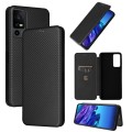 For TCL 40 XL Carbon Fiber Texture Flip Leather Phone Case(Black)