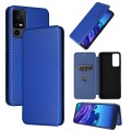 For TCL 40 XL Carbon Fiber Texture Flip Leather Phone Case(Blue)