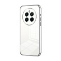 For Realme 12+ Transparent Plating Fine Hole Phone Case(Silver)