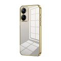 For Realme V30t Transparent Plating Fine Hole Phone Case(Gold)