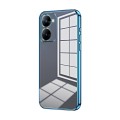 For Realme V30t Transparent Plating Fine Hole Phone Case(Blue)