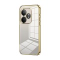 For Realme GT Neo6 SE Transparent Plating Fine Hole Phone Case(Gold)