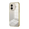 For vivo iQOO Z9 Transparent Plating Fine Hole Phone Case(Gold)