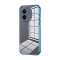 For vivo iQOO Z9 Transparent Plating Fine Hole Phone Case(Blue)