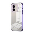 For vivo iQOO Z9 Turbo Transparent Plating Fine Hole Phone Case(Purple)