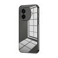 For vivo iQOO Z9 Turbo Transparent Plating Fine Hole Phone Case(Black)