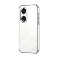 For OPPO Reno8 T 5G Transparent Plating Fine Hole Phone Case(Silver)
