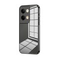 For OPPO Reno9 / Reno9 Pro Transparent Plating Fine Hole Phone Case(Black)