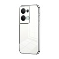 For OPPO Reno9 Pro+ Transparent Plating Fine Hole Phone Case(Silver)