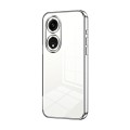 For OPPO A1 Pro Transparent Plating Fine Hole Phone Case(Silver)