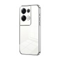 For OPPO Reno8 Pro+ Transparent Plating Fine Hole Phone Case(Silver)