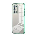 For OPPO Reno6 Pro+ Transparent Plating Fine Hole Phone Case(Green)