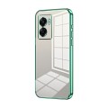 For OPPO A57 5G Transparent Plating Fine Hole Phone Case(Green)