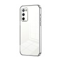 For OPPO A55 5G / A56 / A53s 5G Transparent Plating Fine Hole Phone Case(Silver)