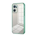 For OPPO Reno7 5G Transparent Plating Fine Hole Phone Case(Green)