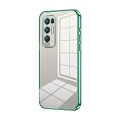 For OPPO Reno5 Pro+ Transparent Plating Fine Hole Phone Case(Green)