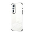 For OPPO Reno5 Pro+ Transparent Plating Fine Hole Phone Case(Silver)