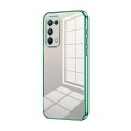 For OPPO Reno5 Pro Transparent Plating Fine Hole Phone Case(Green)