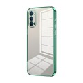 For OPPO Reno4 Transparent Plating Fine Hole Phone Case(Green)