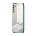 For OPPO Reno3 4G / F15 / A91 Transparent Plating Fine Hole Phone Case(Green)