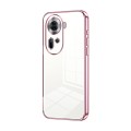 For OPPO Reno11 Global Transparent Plating Fine Hole Phone Case(Pink)
