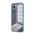 For OPPO Reno11 Global Transparent Plating Fine Hole Phone Case(Blue)