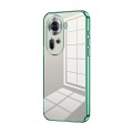 For OPPO Reno11 Global Transparent Plating Fine Hole Phone Case(Green)