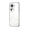 For OPPO Reno11 Global Transparent Plating Fine Hole Phone Case(Silver)