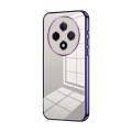 For OPPO A3 Pro Transparent Plating Fine Hole Phone Case(Purple)
