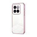 For Xiaomi 14 Pro Transparent Plating Fine Hole Phone Case(Pink)