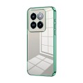 For Xiaomi 14 Pro Transparent Plating Fine Hole Phone Case(Green)