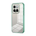 For Xiaomi 14 Transparent Plating Fine Hole Phone Case(Green)